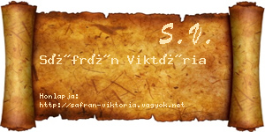 Sáfrán Viktória névjegykártya