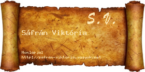 Sáfrán Viktória névjegykártya